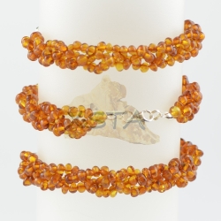 Polished cognac amber bracelet with silver clasp Polished cognac amber bracelet with silver clasp